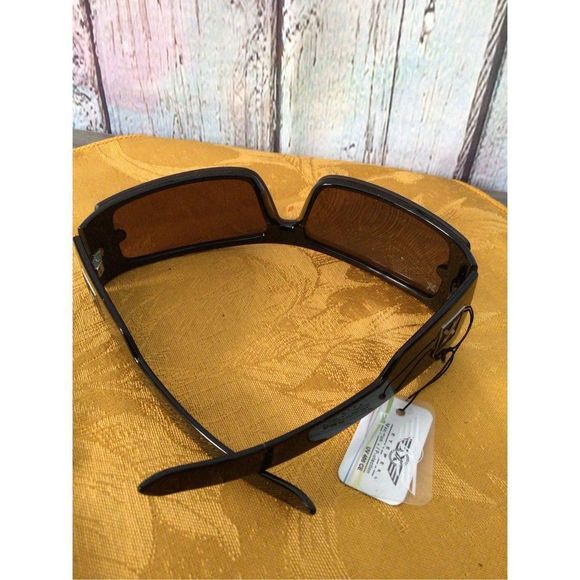 NWT X EYEWEAR 100% UV Protection Black Frames Smokey Brown Lenses NEW Unisex☀️🌞 - Picture 4 of 8